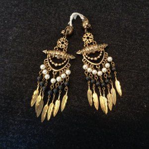 JUNGLE HIPPIE STYLE NEW BIG DROP CHANDALIER EARINGS CLIP